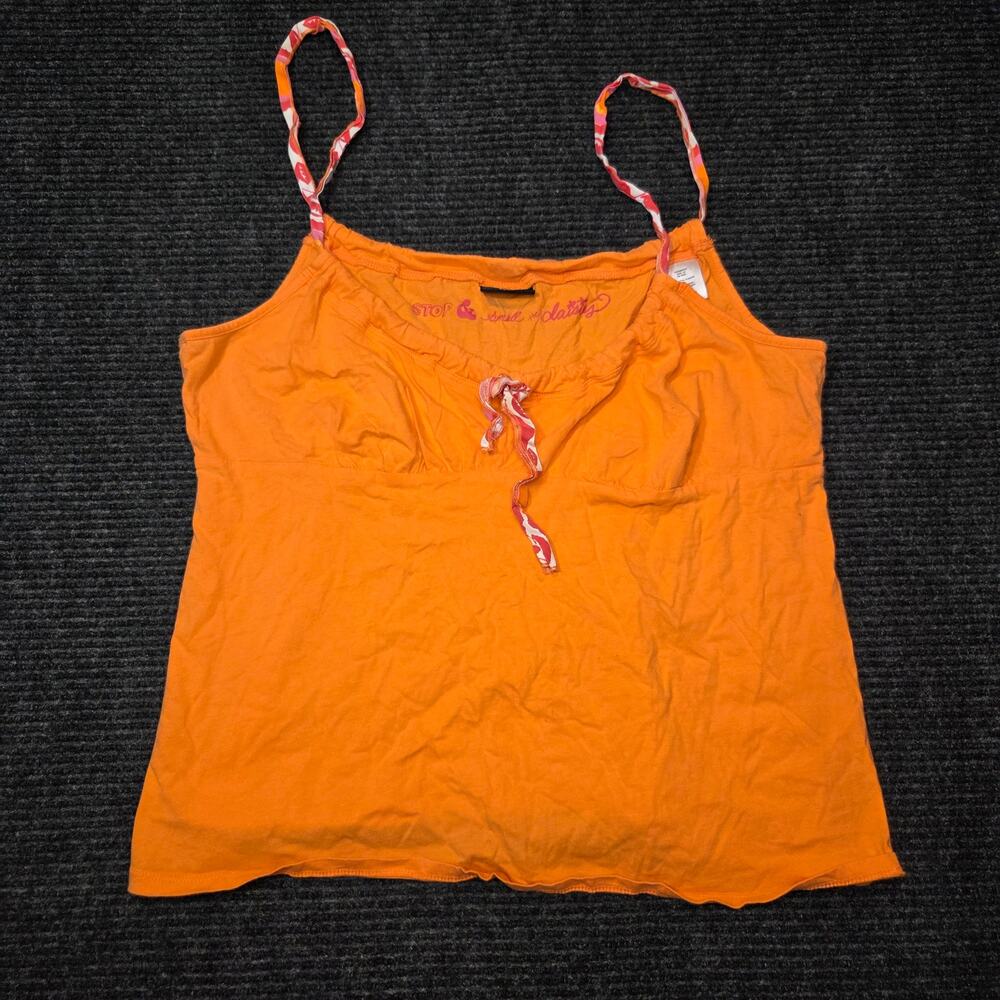 Y2k Joe Boxer Babydoll Orange Tank Top 100% Cotton Large